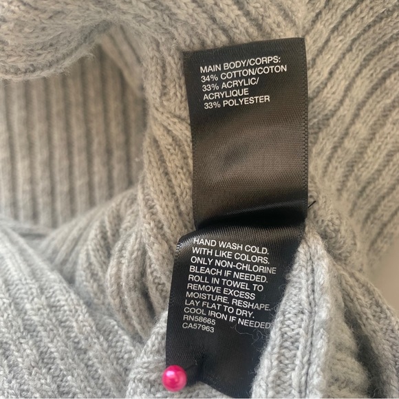 ZELLA HEATHER GRAY RIBBED WRAP SWEATER SIZE SMALL - Picture 6 of 16